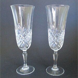 2 Masquerade Cristal D'Arques Durand Crystal Champagne Flutes Replacement Glass